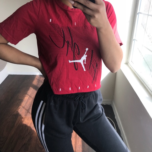 red jordan crop top
